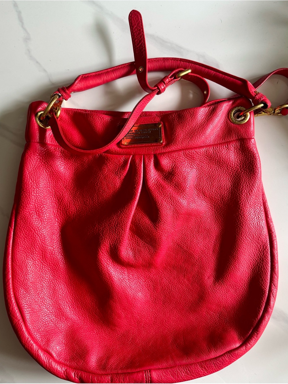 Marc by Marc Jacobs Vibrant Red Pebbled Leather Standard Supply Workwear Bag